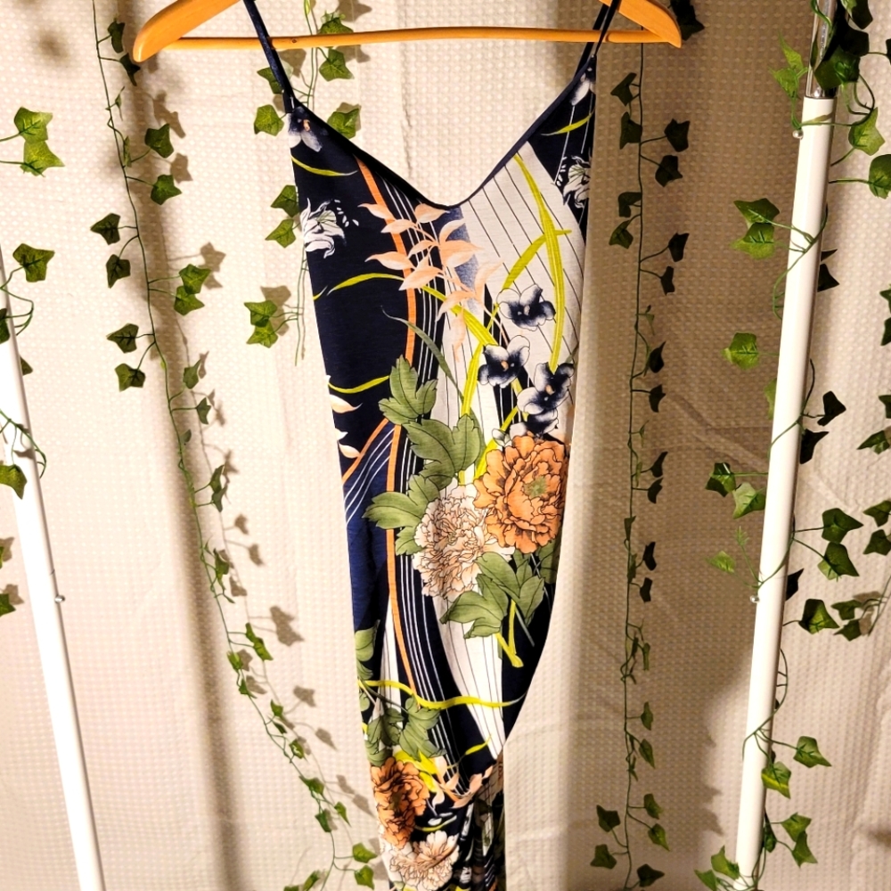 Midi flower summer dress - L
